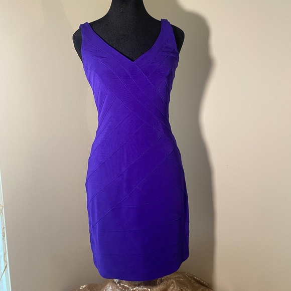 Vintage Purple Bandage Bodycon Dress - Picture 1 of 3